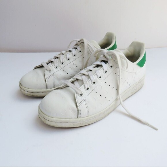 Adidas Sam Womens 8.5 40 2/3 Smith Iconic White Leather Tennis Shoes - Picture 10 of 16